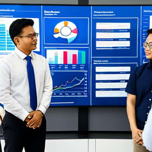 Home 8 A diverse group of professional Malaysian data analysts and business strategists, fully clothed in modern business attire, collaborating around a large interactive holographic display showcasing complex customer data visualizations. The display projects intricate patterns of purchasing behavior, market trends, and AI-driven insights, with subtle Malaysian design elements in the modern, well-lit office environment. They are in natural poses, demonstrating perfect anatomy and correct proportions. The image should convey innovation and strategic decision-making through data analysis, suitable for professional photography, high quality, safe for work, appropriate content, modest, family-friendly.