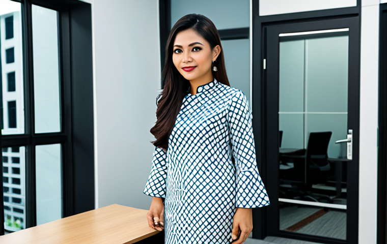 **

A professional Malaysian woman wearing a modest baju kurung, standing in a modern office in Kuala Lumpur, fully clothed, appropriate attire, safe for work, perfect anatomy, natural proportions, professional photography, high quality.

**