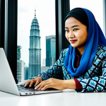 고객 행동 데이터의 시계열 분석 - Modern Malaysian Woman in Business**

A professional Malaysian businesswoman in a modest batik-inspi...