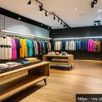 Home 20 고객 데이터 분석의 성공 사례 - A modern Malaysian boutique clothing store interior in Kuala Lumpur, showcasing diverse customers se...